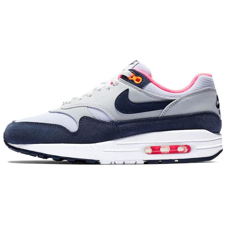 New Nike Air Max 1 Pure Platinum Midnight Navy Racer Pink Women's 319986-116