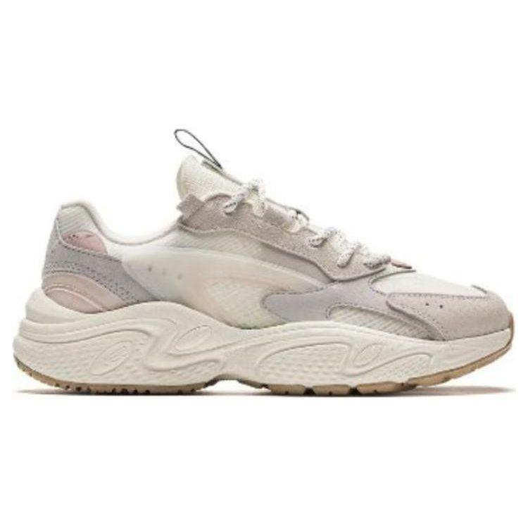 Anta Comfortable Minimalist Shock Absorbing Durable Low Top Casual Shoes Women Sneakers White Gray 122428853-1
