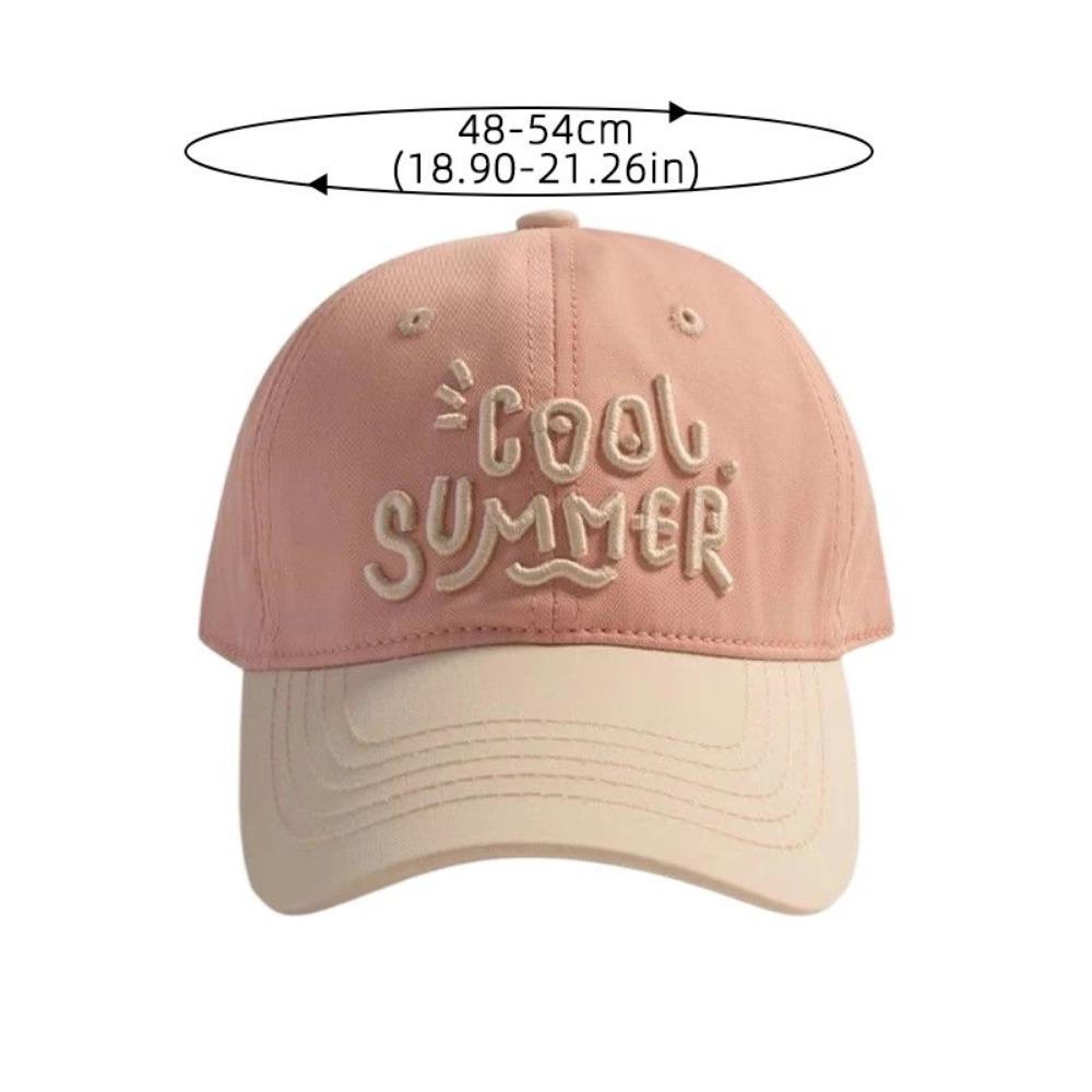 Embroidery Sun Shading Hat Contrasting Color Duck Tongue Cap  For 2-7Year Boys Girl