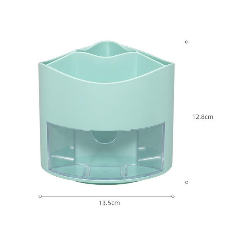 Kawaii Stationery Storage Box Cute Rotating Pen Holder Desktop Drawer Stationery Case School Office Pen Holder Desk Organizer