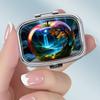 Portable Pill Box with 2 Compartments, Mini Metal Medicine Organizer Case, Cute Printed Pill Container for Vitamins, Pills, Jewelry, Travel, Daily Use