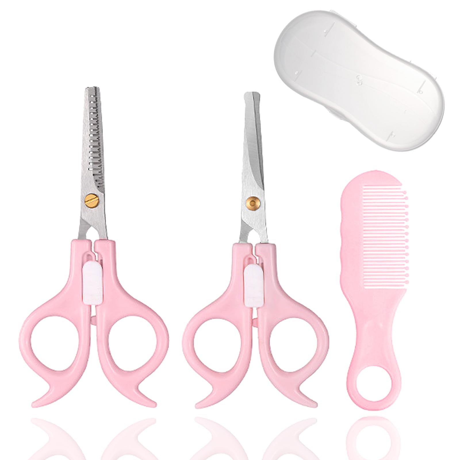 

Haircut Scissors Set of 3 Baby Haircut Scissors Scissors Children Haircut with Secure Lock Scissors Flat Scissors Dot Comb Haircut Set for Kids and