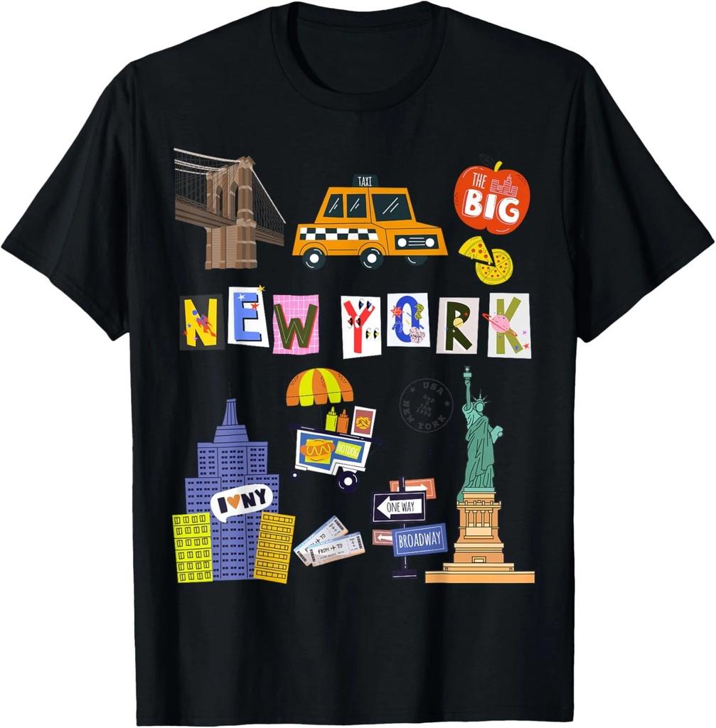 Kids New York City Taxi Hot Dogs Souvenir for Boys and Girls T- Shirt