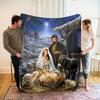 Cartoon Christmas digitalprinted polyester Bedroom velvet flannel cover blanket Fleece soft sofa cover blankets for beds