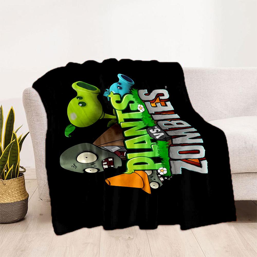 Plants Vs Zombies Adventure Flannel Blanket-Soft and Suitable for Sofas,Beds,Offices,Travel,All Seasons,Great Gift for Holidays and Birthdays.
