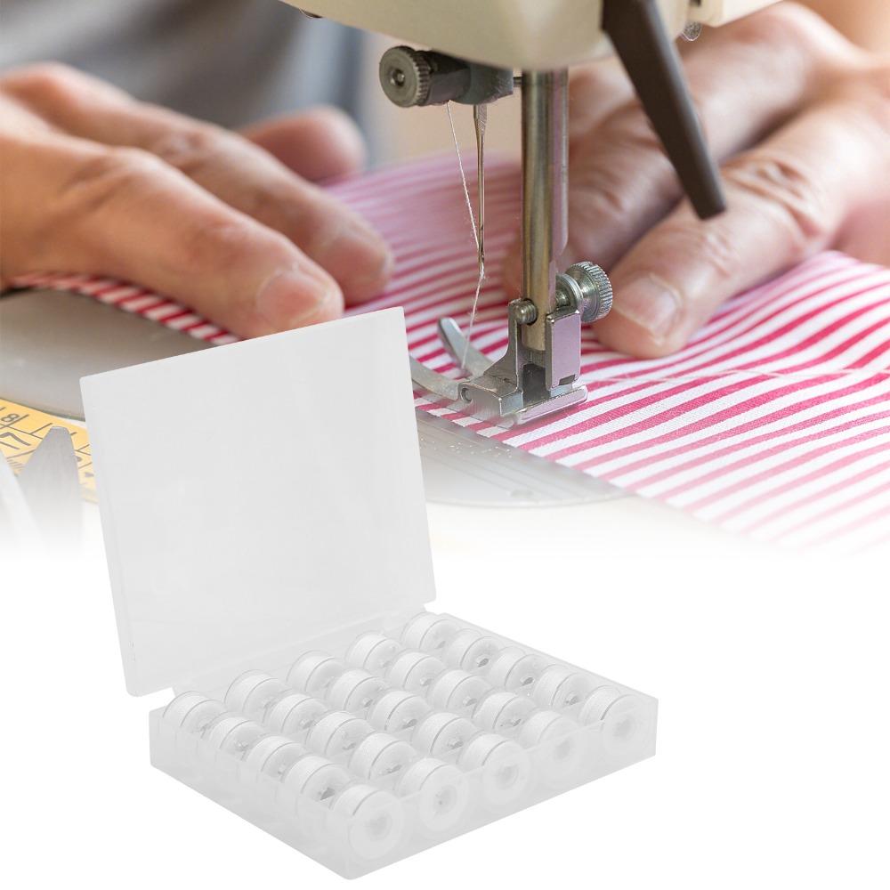 25pcs Soft Feel Bobbin Thread Kit Polyester Embroidery Bobbins Prewound Bobbins For Sewing Machines