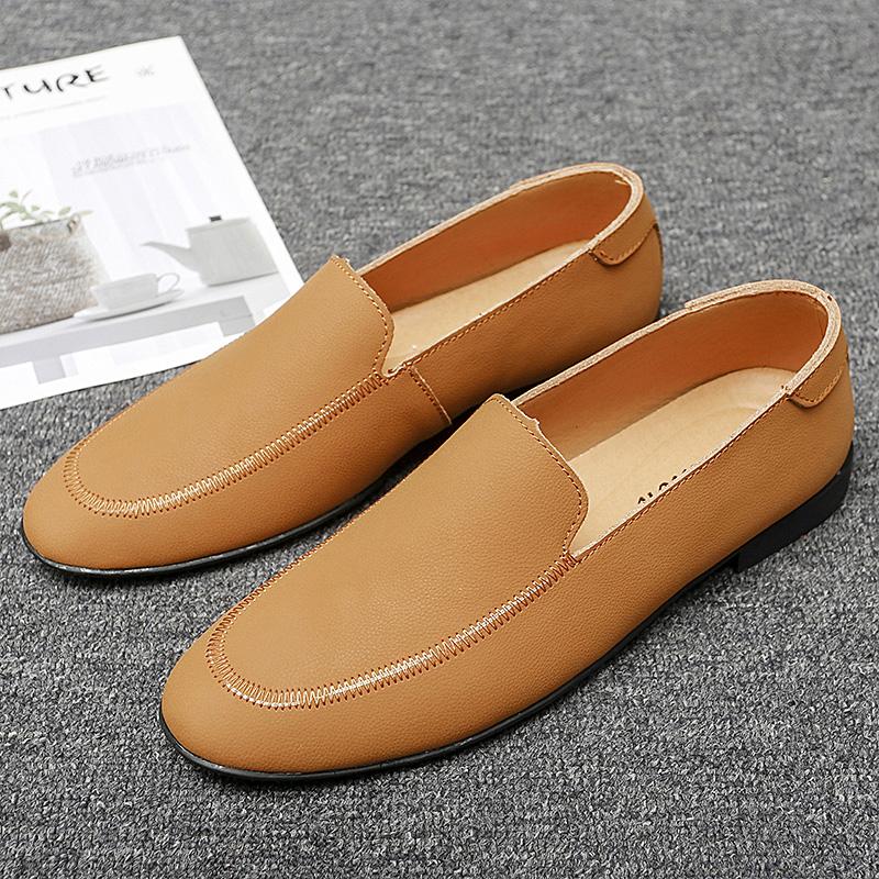 Leder Herren Freizeitschuhe Luxus 2024 Herren Loafer Mokassins Atmungsaktive Slipper Schwarze Autofahrerschuhe Größe 37-45 Leicht Bequem