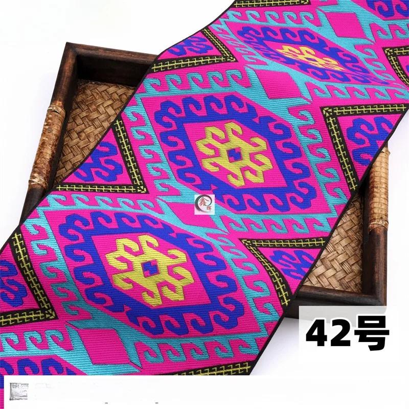 20 cm x 700 cm Hmong Stickerei Spitze Zubehör Miao Nationalität Kleidung Band Brokat Muster Tisch Flagge Wand Hängen Stoff