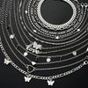 13 Pieces of Women's Butterfly Love Ball Chain Foot Chain Creative Multi-layer  Chain Pendant Foot Chain