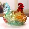 Glass Hen Candy Dish,Decorative Covered Candy Bowl with Lid Crystal Glass Chicken Shape Candy Jar Snacks Bowl Gift