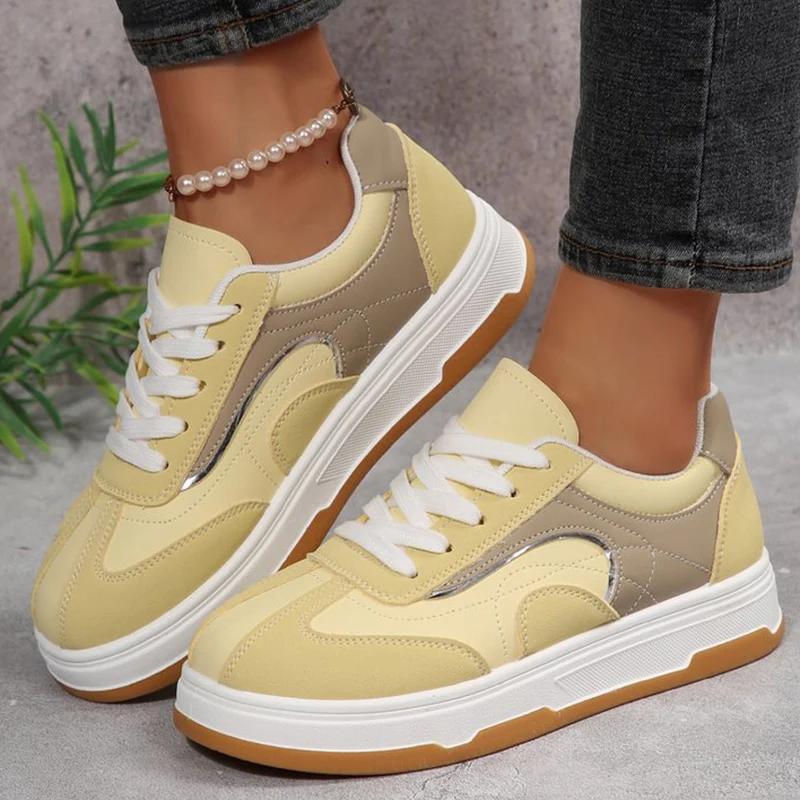 Fashion All-Match Mix Color Sneakers Woman Spring Autumn Plus Size Lace-Up Walking Sports Shoes Women Thick Platform Casual Shoes Female