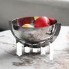 Stainless Steel Fruit Bowl Circular Snacks Nuts Salad Dinng Plates Minimalist Beautiful Food Dishes Kitchen Restaurant Tableware