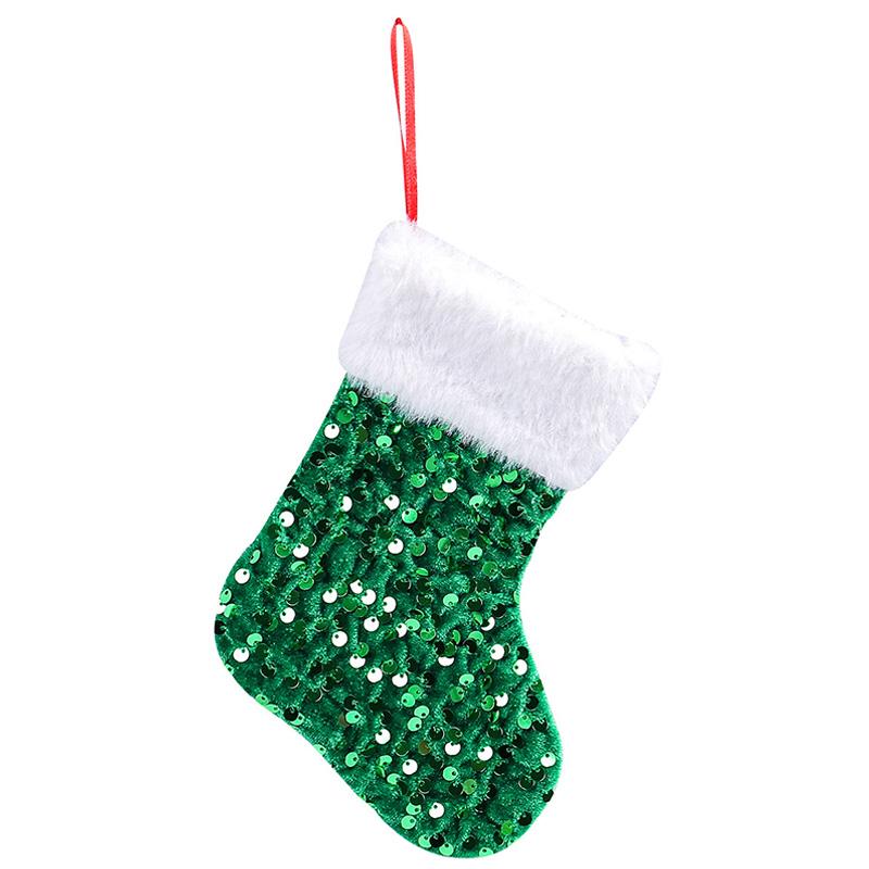 

Sequin Christmas Socks Xmas Tree Hanging Ornaments Christmas Decorations Xmas Candy Gift Bag Navidad 2025 Party Home Decor
