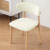 1 Set Curved Backrest Dining Chair Cover Split Type Printing Pattern Armless Chair Cover Elastic Backrest Protector Cove