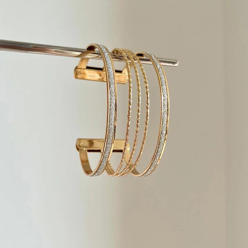 European and American multi-layer matte printing opening bracelet personalized bracelet jewelry women