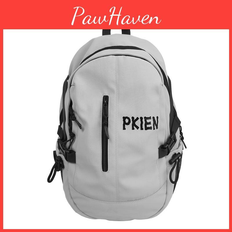 Leisure Capacity Big Backpack With Solid Color And Letter Print Design Daily For