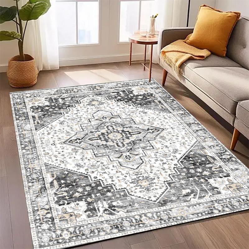 Klassisk Europeisk Tryckt Matta för Vardagsrum Heminredning Sovrum Kök Halkfria Mattor Områdesgolvmatta Tvättbara Mattor