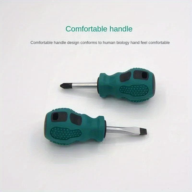 Magnetic Screwdriver Mini Portable Short Shank Screw Driver Rubber Handle Phillips Slotted Screwdriver Repair Hand Tools