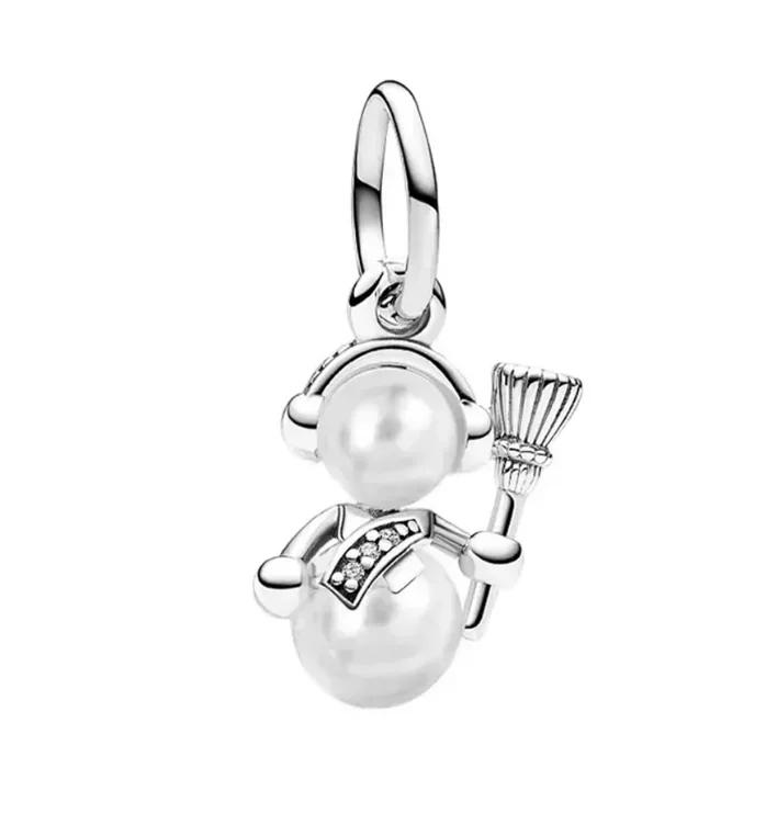 Winter Copper Christmas Charm Funny Santa Claus Reindeer Snowflake Bead Fit Original Bracelet Diy Gift Fine Jewelry