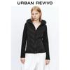 UR 2025 Winter Women's Simple Quilted Hooded Zipper Cotton Jacket