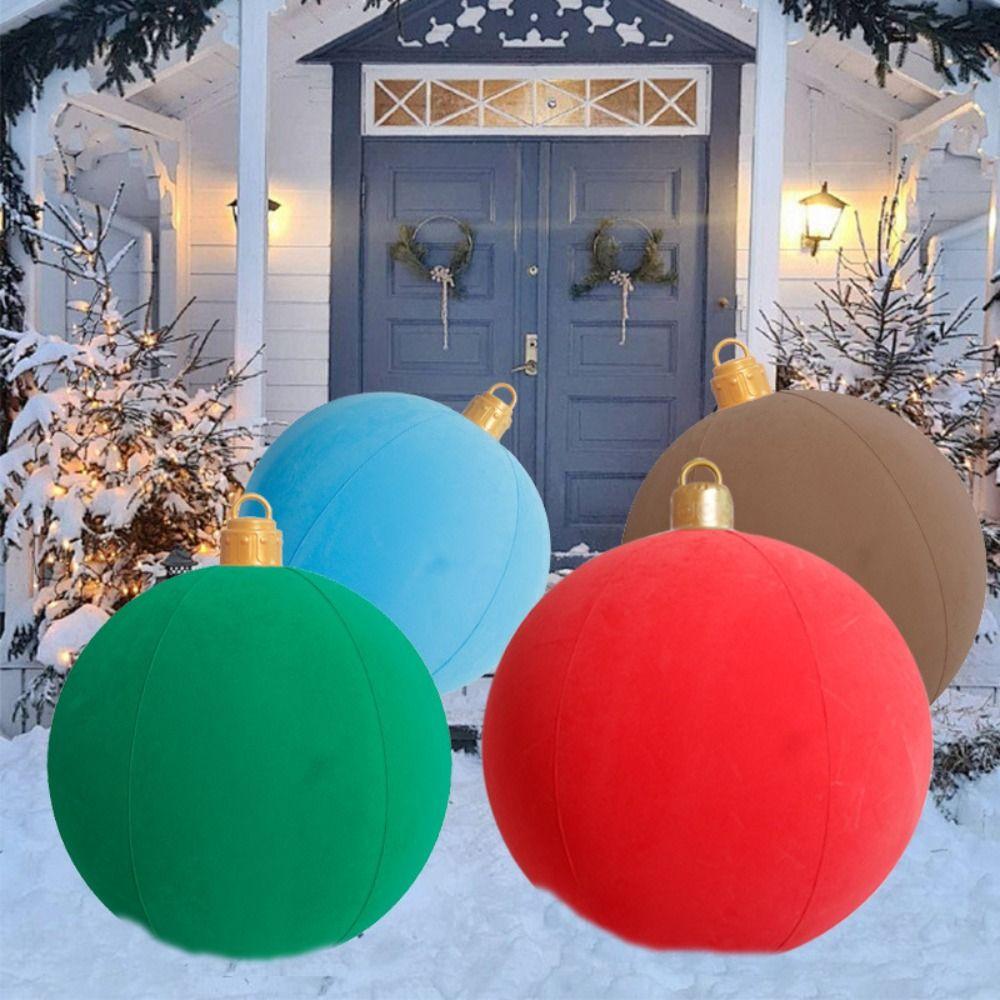 Large Christmas Inflatable Ball 60CM Inflatable Decorated Ball For Yard Lawn Porch Tree