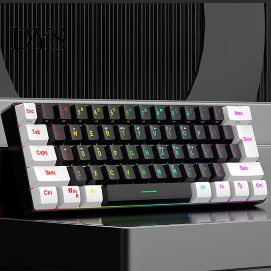 PC-Tastatur Kabelgebunden Mechanisch Gaming RGB-Licht Design 61 Tasten Kompakt Leicht Computer Büro