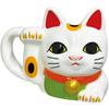 Sun Art Original Lucky 13 X 10 Perfect for Bingo Party and Birthday Gifts "The Cat" Maneki-neko Mug, White, Approx. Cm, End-of-Year Parties, Prizes,
