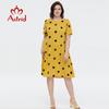 Astrid Women's Summer Dress 2023 Elegant Dress Cotton Oversize Office Polka Dot Embroidery Design Pocket Long Dresses for Women