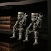 Statua di Robot Vintage Artigianale Scheletro in Resina Resistente, Statuetta Meccanica Industriale, Regalo Stile Heavy Metal Decorazione da Scrivania Gotica per Ufficio Libreria