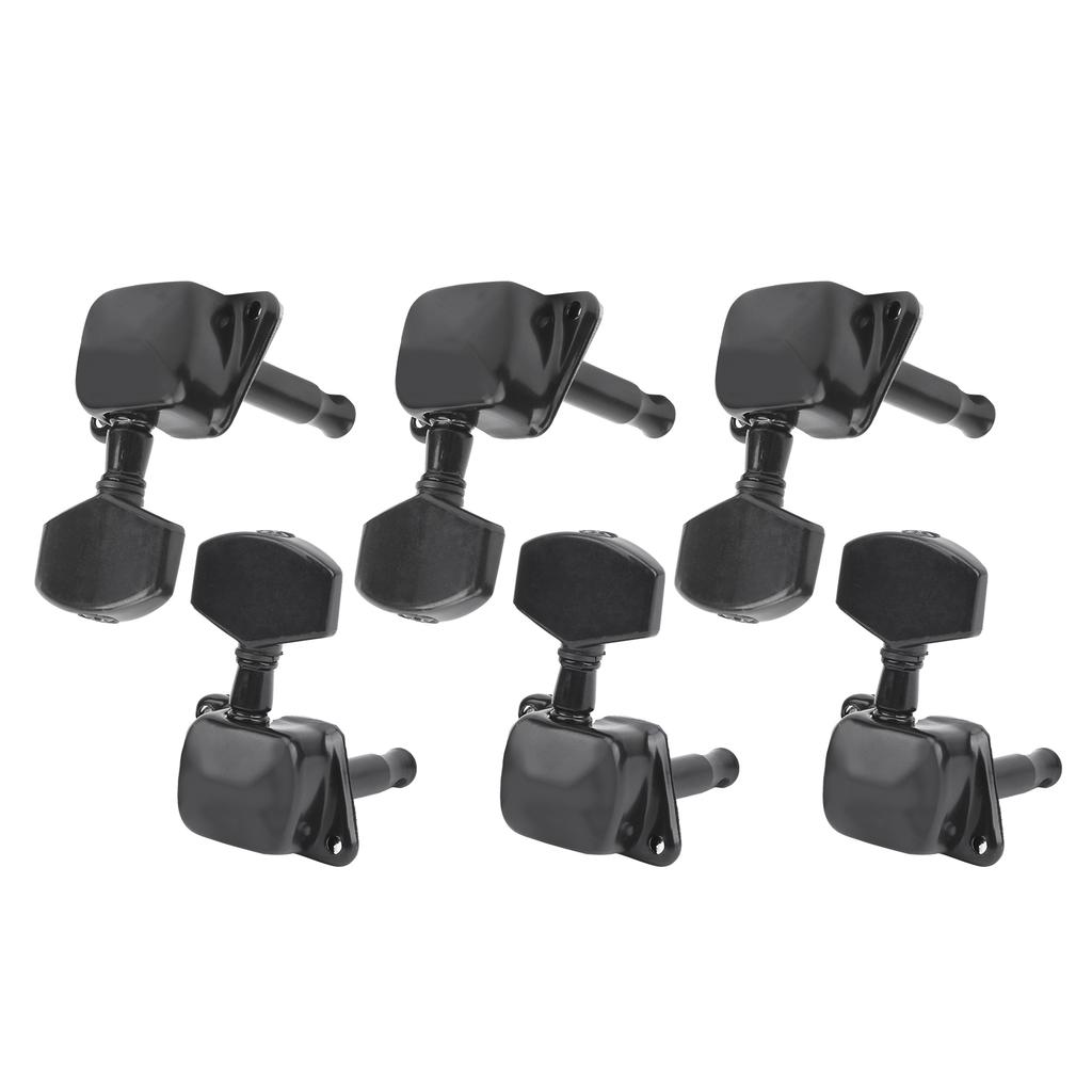 Strunový ladicí klíč pro polootevřenou kytaru 3 levé 3 pravé díly hudebních nástrojů(Černá )