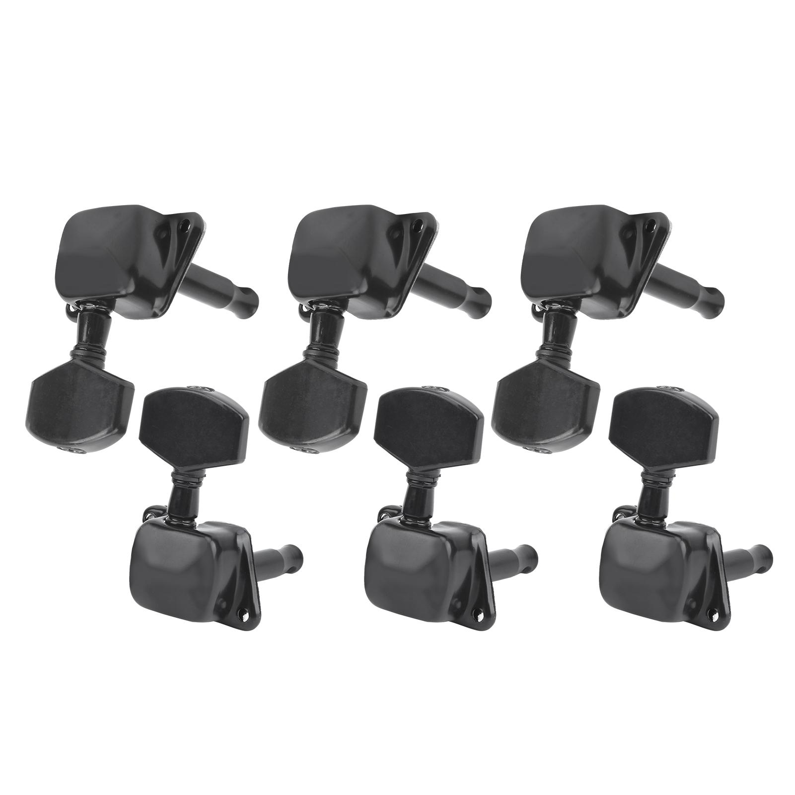 

Кілок для налаштування струн для гітари напівзакритого типу 3 лівих 3 правих частини музичного інструменту(Чорний ) чорний