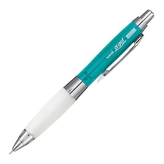 Mitsubishi Pencil Uni Alpha Gel Mechanical Pencil, Medium-Firm, 0.5mm, Chrome Green (M5618GG1PC.6) - Ergonomic Gel Grip for Comfortable Writing,