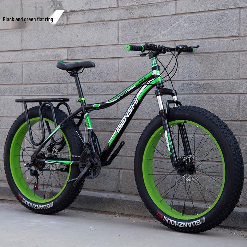 Men's Off-Road Fat Tire Snow & Mountain Bike - Variable Speed, Shock Absorbing, Wide Tires for Beach and Trail