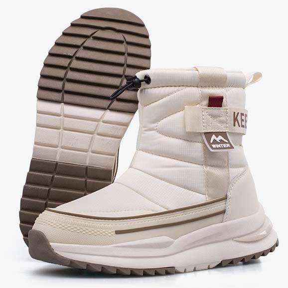 Women's winter fur one padded lining a foot stirrup warm cold lightweight hiking waterproof non-slip -40 ℃ high-top mid-calf snow boots