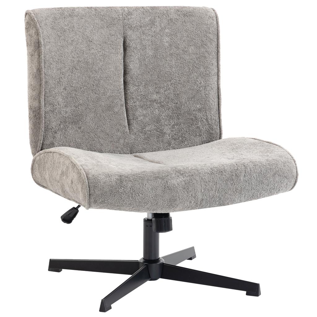 Swivel Accent Chair, Velvet Upholstered Lounge Chair with Height Adjustment for Living Room Office, Grey