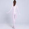 Erotic Jumpsuits Zipper Open Crotch Full Body Satin Oil Glossy Rompers Gloves Tights Shiny Sexy Bodysuit Women Club Party