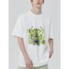White T Shirt Men Streetwear Graphic Dragon Face Print Chinese Characters Casual Fashion Top Daily Wear Summer Outfit