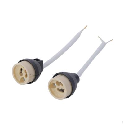 Gu10 Base Sockets Holder Easy To Install Waterproof with Cable Insulating Sleeve Ceramic