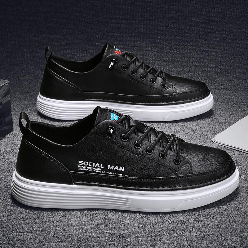 Putian men's shoes autumn 2024 new casual waterproof leather board shoes men's versatile soft sole sports men's trendy shoes