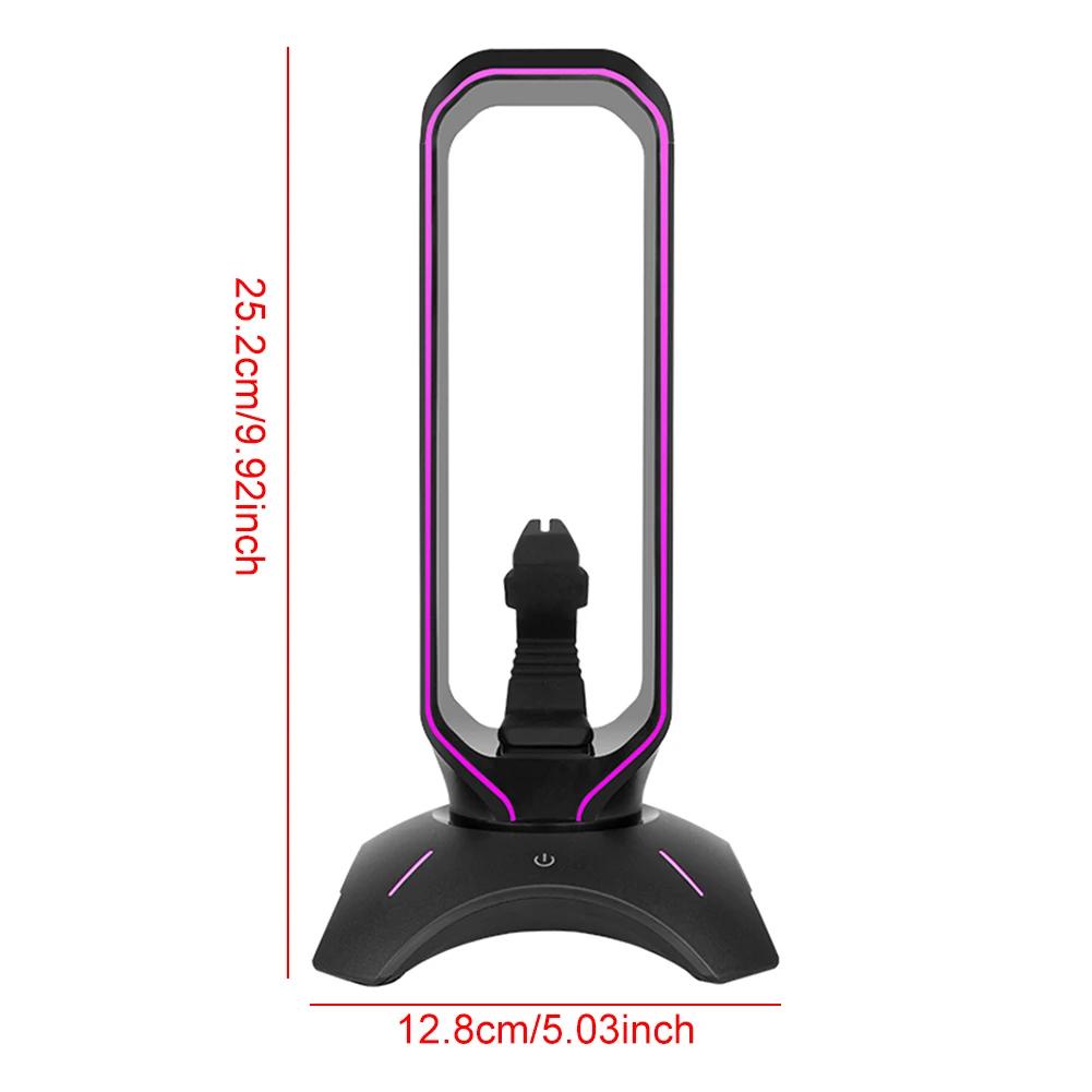 RGB Gaming Headphone Stand with Mouse Bungee Cord Holder Over-Ear Headset Holder with 2 USB Ports Gaming Accessories