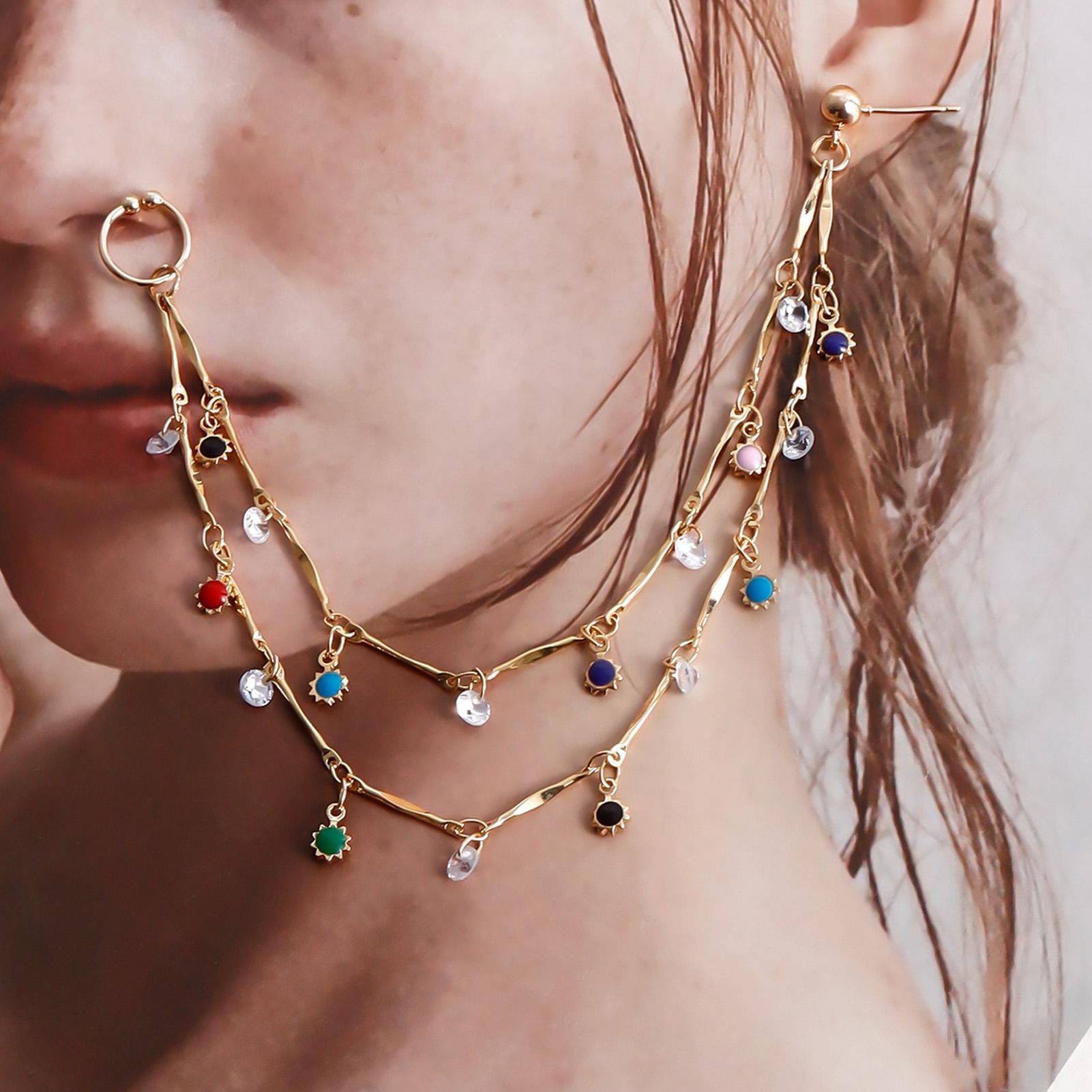 Нос  s Обруч Цепочка Кисточка Этнический   Двухслойный Нос  s Ухо  s Обруч Цепочка для Женщин Девушек