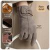 JIUMU Women's Sheepskin Plush Lined Winter Gloves