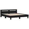 Bed Frame in Black Oak Finish 200 x 200 cm Engineered Wood