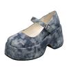 Fashion Trifle Platform Mary Jane One Buckle Wedge Heightened Shallow Heel Single