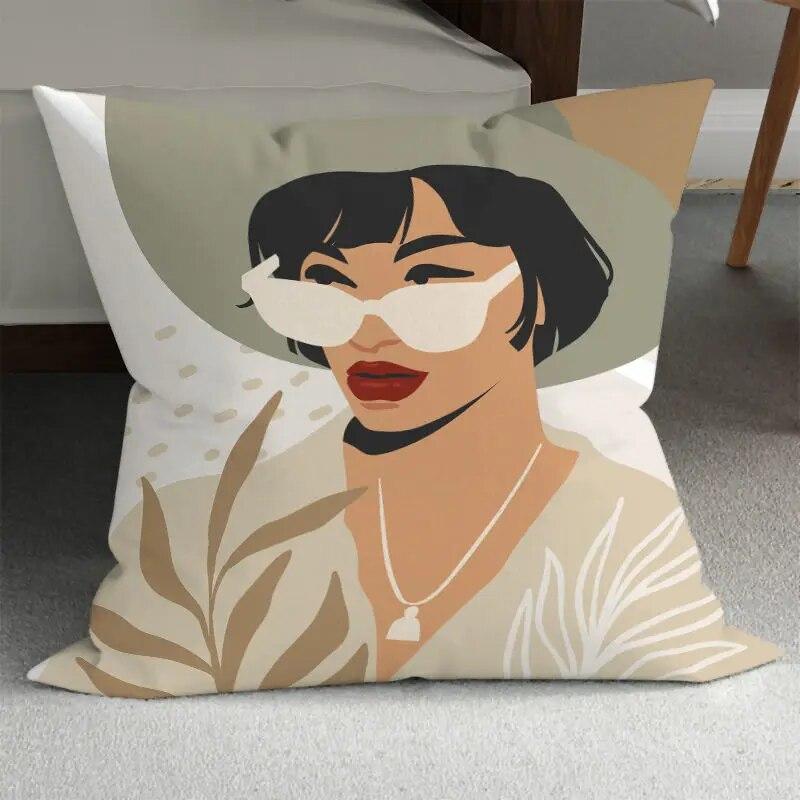 

Абстрактная наволочка для лица девушки Красота Домашняя подушка Кровать Диван Гостиная 40x40cm