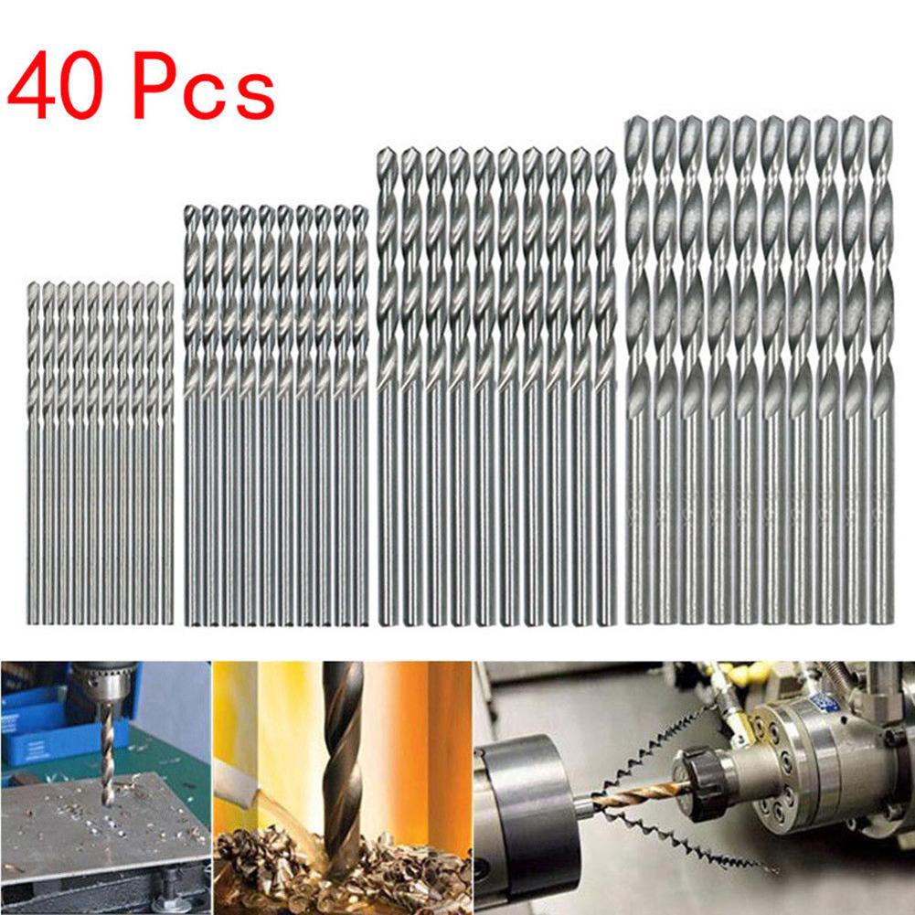 Buy 40pcs Mini Drill HSS Bit 0.5mm 2.0mm Straight Shank Twist Drill