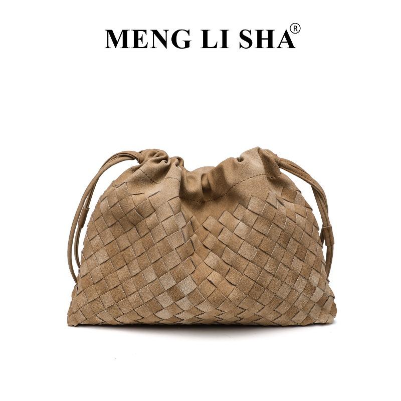 Autumn and winter new high-end matte suede handwoven bag shoulder underarm cloud bag fashion handbag