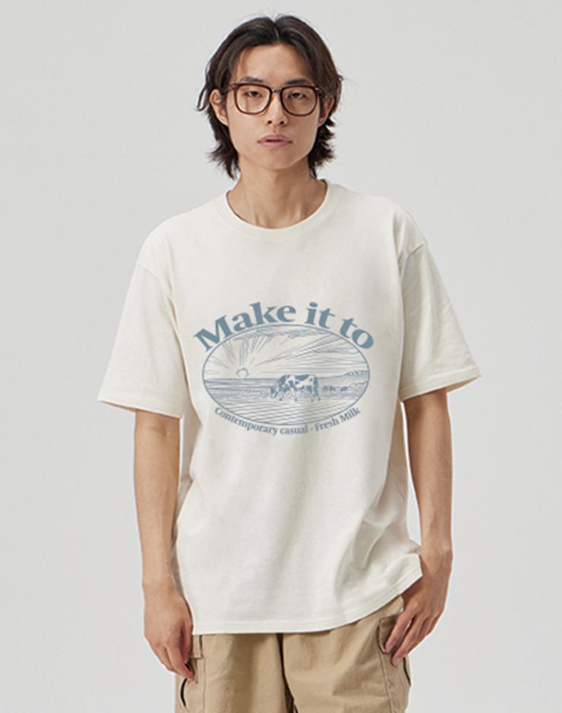 Make It Two [Fresh Milk] Crew Neck Tee_Cream Xl