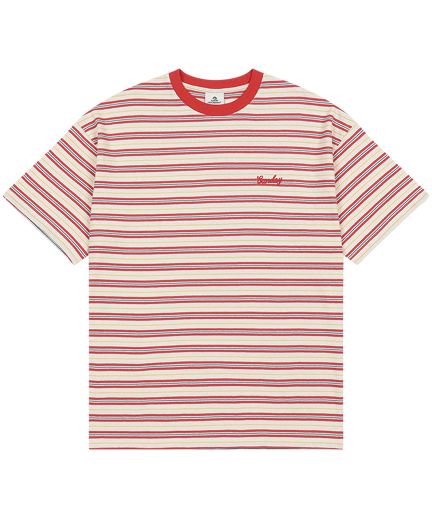 Sunday Fruits Market Sunday Stripe Tee Red Red/L