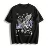 Gra o Życie Czaszka Anioł Kostki Nadruk Modny Luźny T-shirt Bawełniany T-shirt